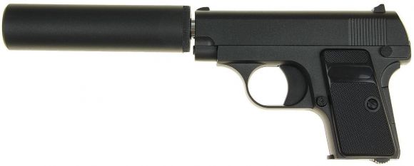 G1A Страйкбольний пістолет COLT25 із глушником метал чорний G1A Страйкбольний пістолет COLT25 із глушником метал чорний