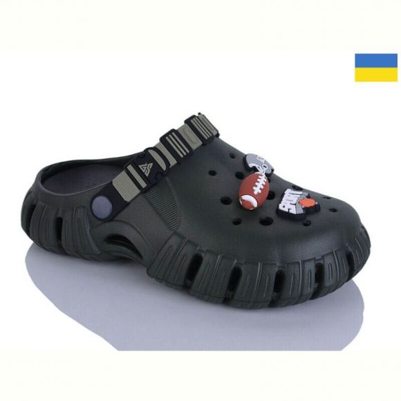 Кроксы Malibu 6770 хакі/чорний