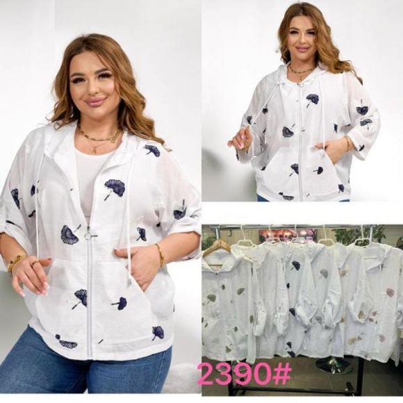 Рубашка JJF 2390 white-grey