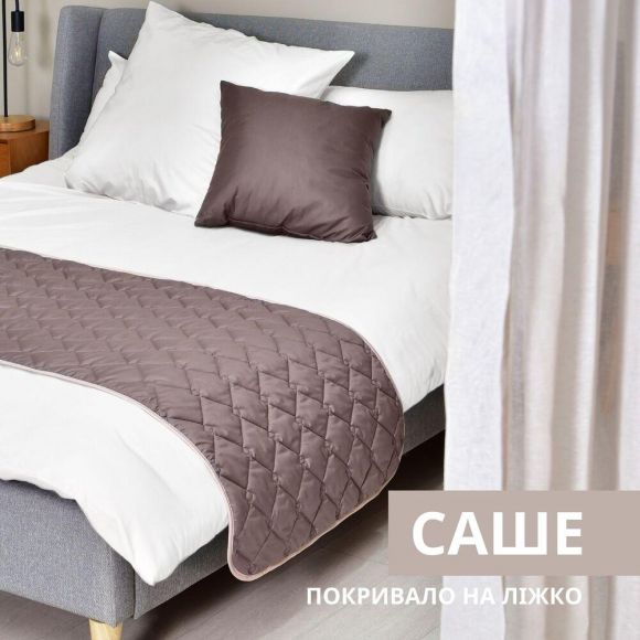 Покрывало на кровать, диван IDEIA Hotel Style 70х240 см двустороннее, стеганое, микрофибра, для гостиниц, дивандек, саше