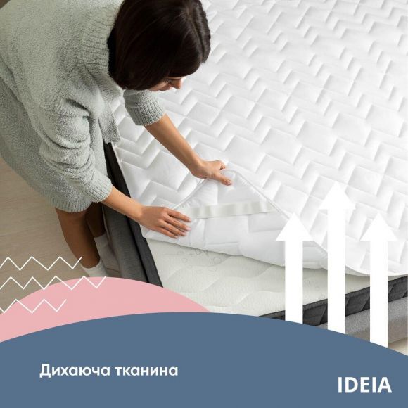 Наматрасник NORDIC СOMFORT 140х200 см IDEIA пл 150 гр/м2 с резинками по углам защитный антиаллергенный белый