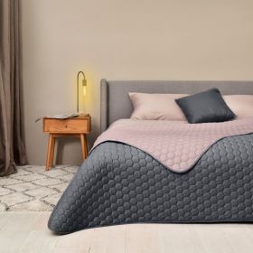 Покрывало на кровать Silhouette 220x240 IDEIA двухстороннее прочная стежка ткани антиаллергенное серое