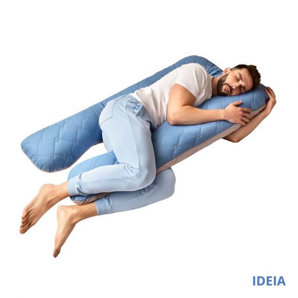Подушка П-подобная IDEIA 140х75х20 см U-shape для беременных, реабилитации и повседневного комфорта серая/св серая Подушка П-подобная IDEIA 140х75х20 см U-shape для беременных, реабилитации и повседневного комфорта серая/св серая