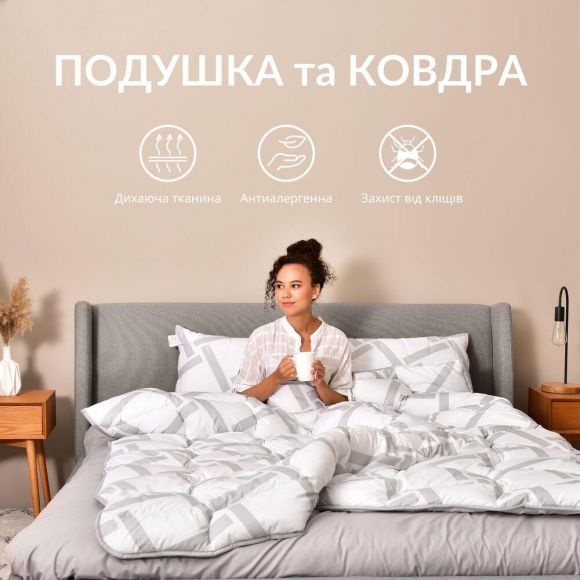 Набор подушка 50х70 см и полуторное одеяло 140х210 см Elegantly IDEIA искусственный пух