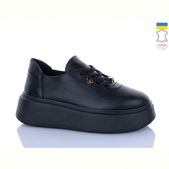Кроссовки Garti 4090 чорний шкіра
