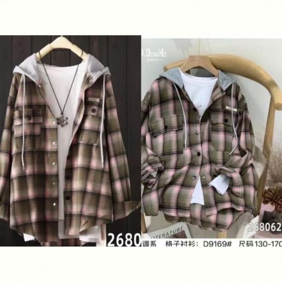 Рубашка Safi D9169 khaki-pink