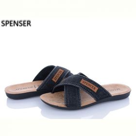 Шлепанцы Spencer 0301 джинс сірий