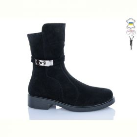 Ботинки Sali 181A чорний з чор-п.зима